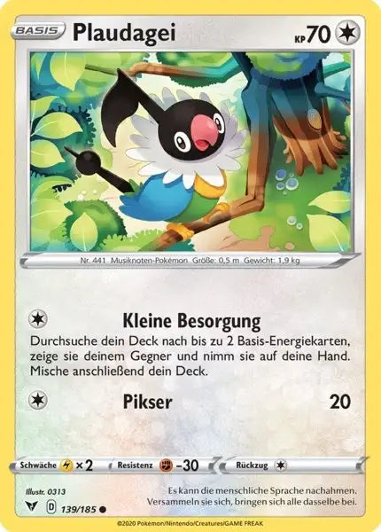 plaudagei 139/185 – Pokémon Farbenschock Karte