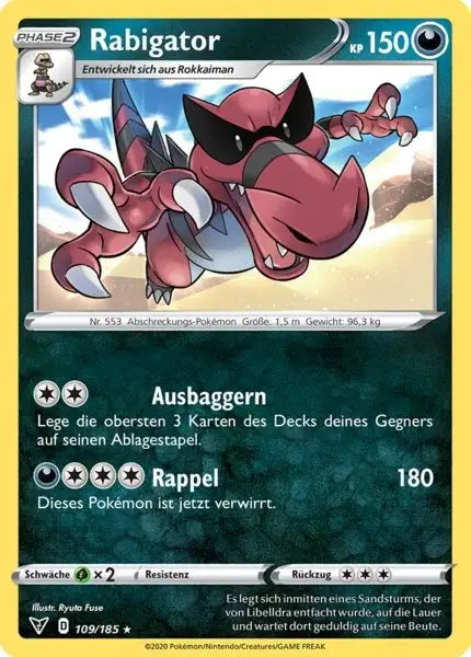 rabigator 109/185 – Pokémon Farbenschock Karte