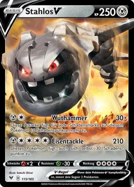 stahlos v 115/185 – Pokémon Farbenschock Karte