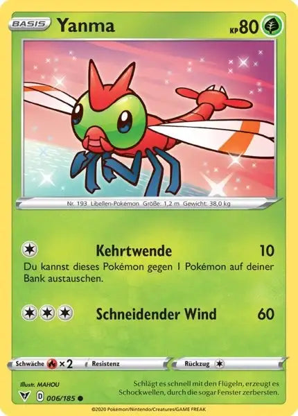 yanma 006/185 – Pokémon Farbenschock Karte
