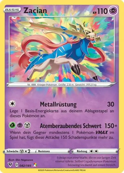 zacian 082/185 – Pokémon Farbenschock Karte