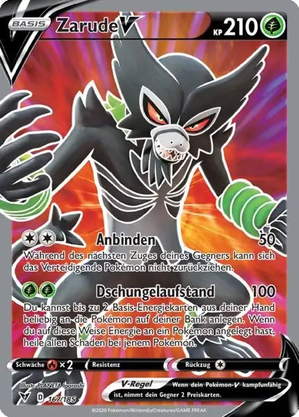 zarude v 167/185 – Pokémon Farbenschock Karte