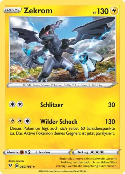 zekrom 060/185 – Pokémon Farbenschock Karte