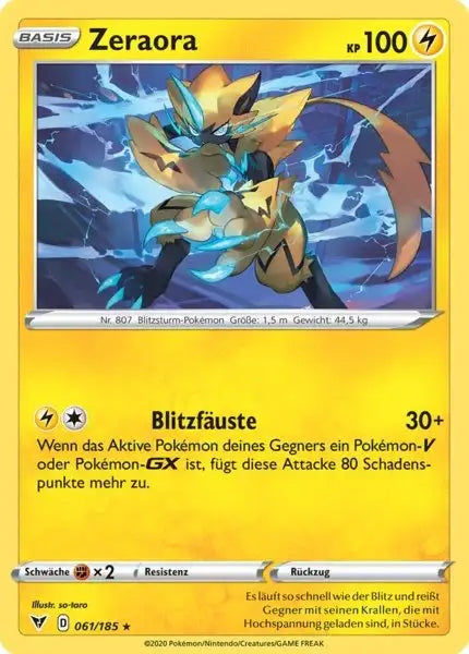 zeraora 061/185 – Pokémon Farbenschock Karte