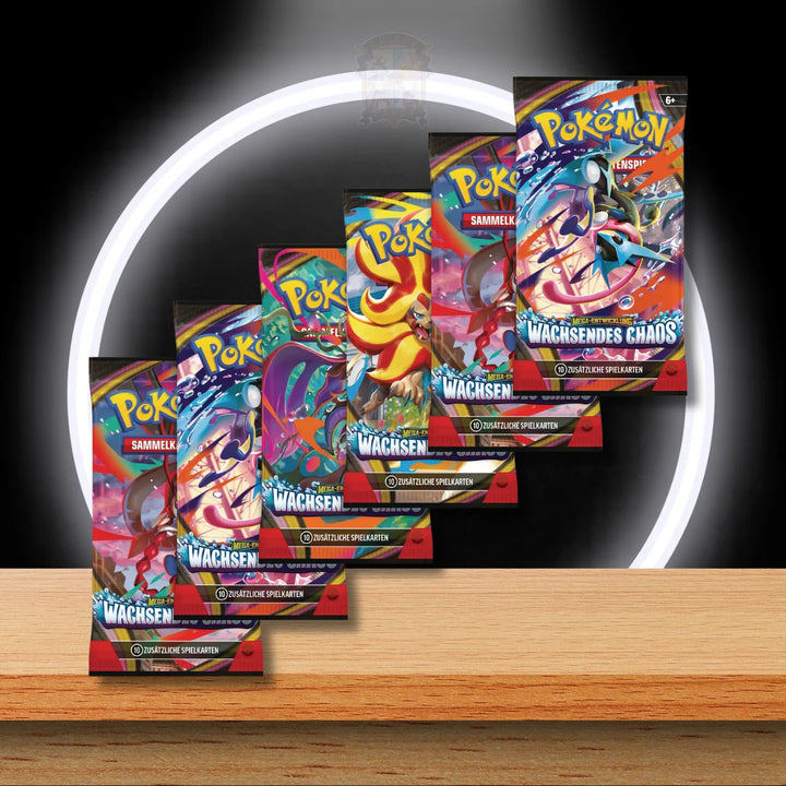 Pokémon Wachsendes Chaos Booster Bundle mit 6 Boosterpacks – Deutsche Pokémon Sammelkarten